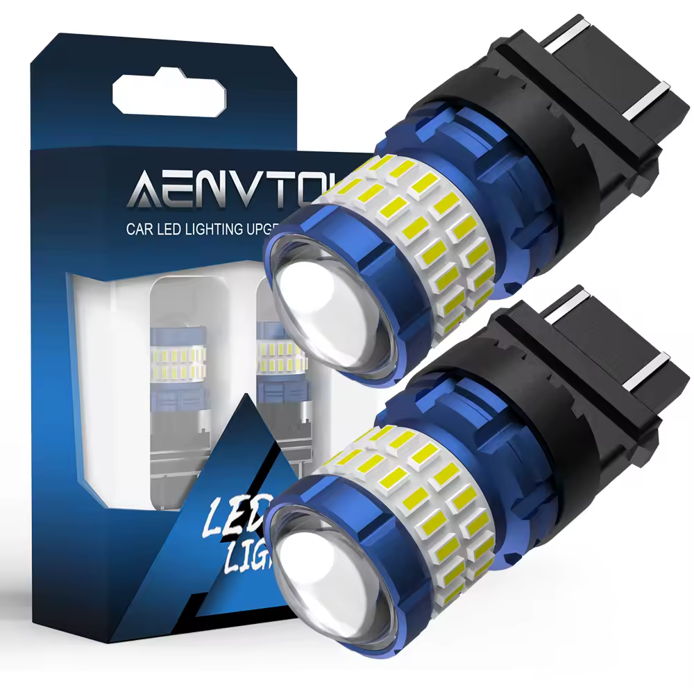 AENVTOL 2x Canbus T25 3156 3157 P27W P27/5W bombilla LED luces de marcha atrás de respaldo luz de circulación diurna luz trasera de freno lámpara de señal de giro