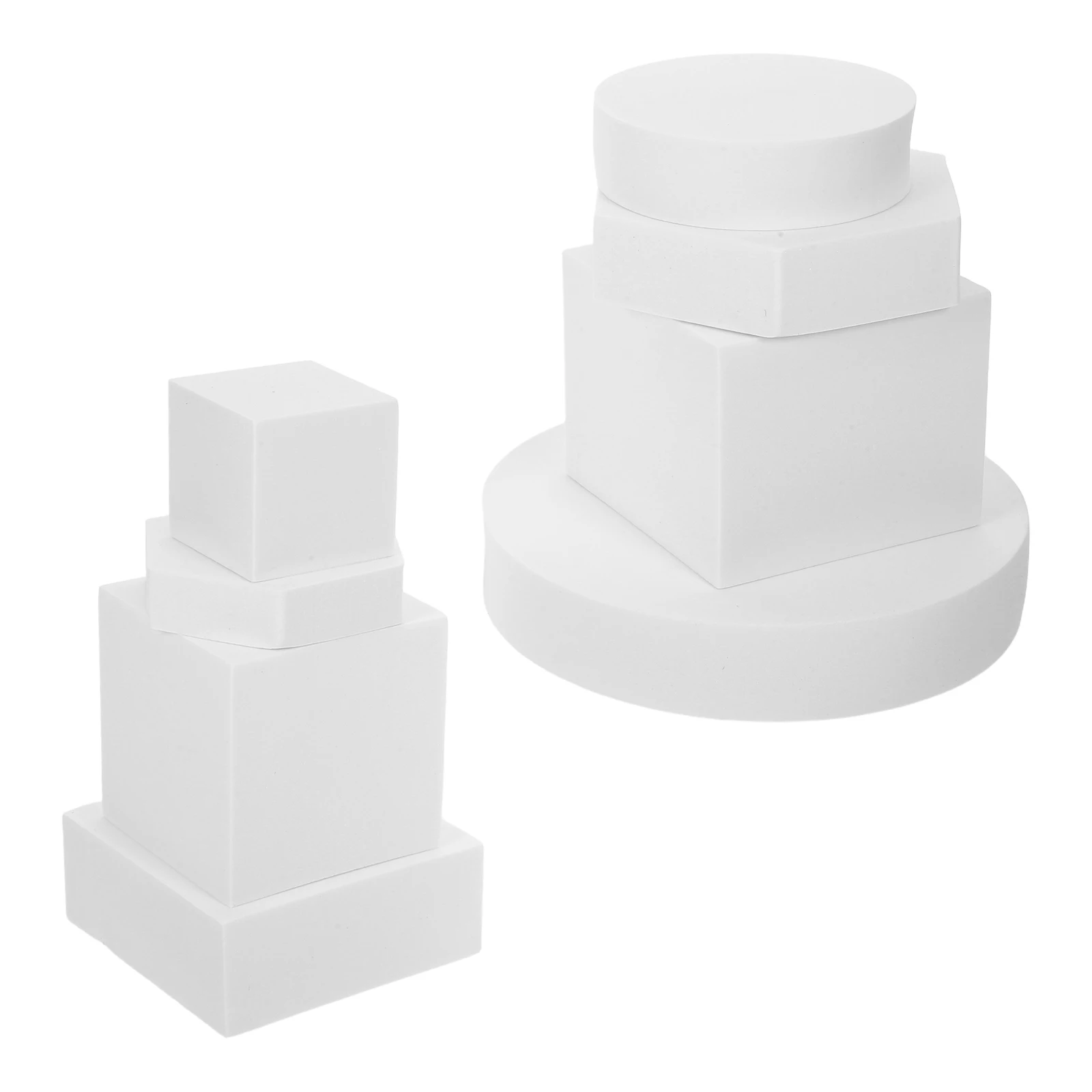 

8pcs Geometric Cube Photo Props Foam Decorative Jewelry Cosmetics Photography Accessories Lightweight Makeup