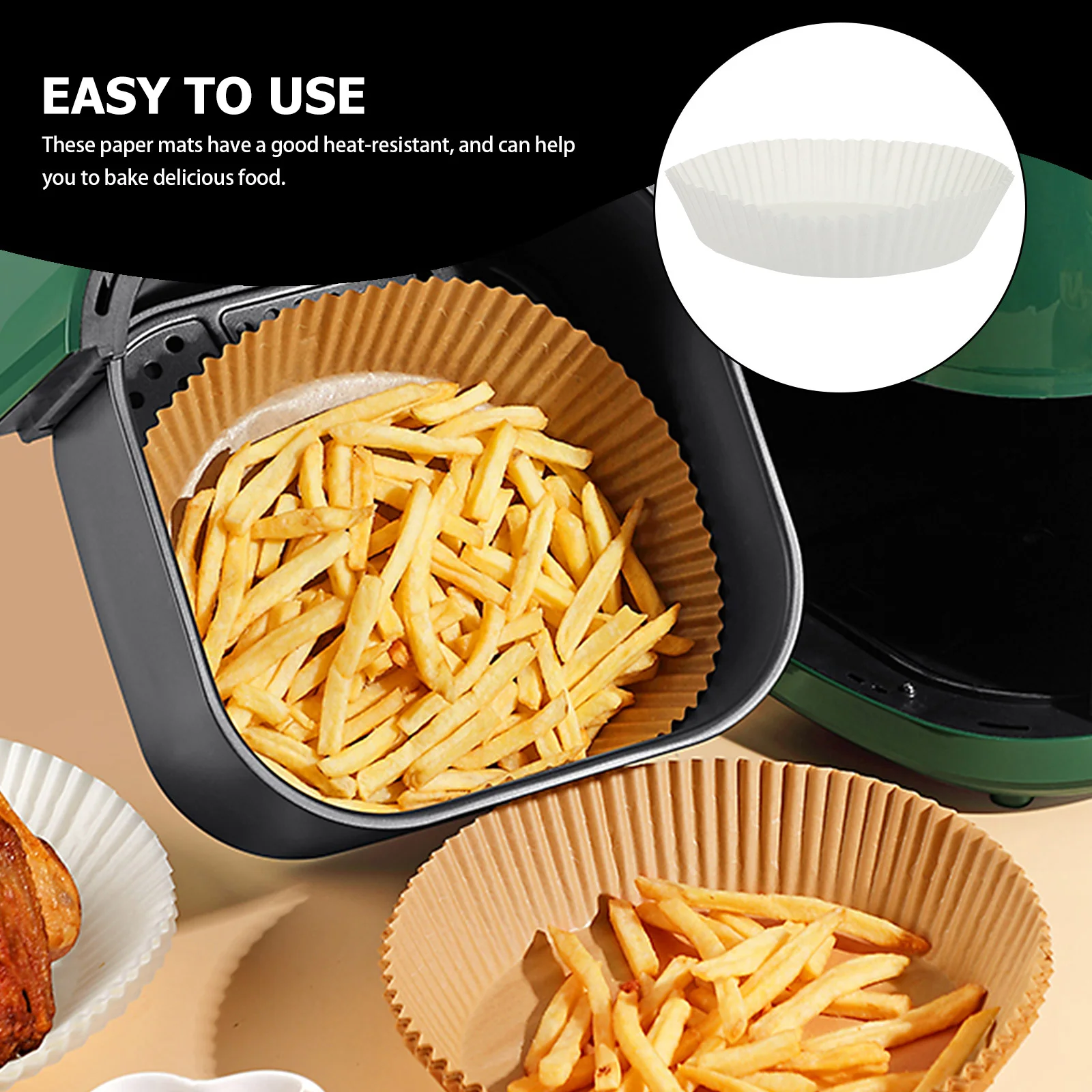 50 Pcs Fryer Cooking Paper Air Liners Airfryer for Baking Parchment High Temperature Resistance