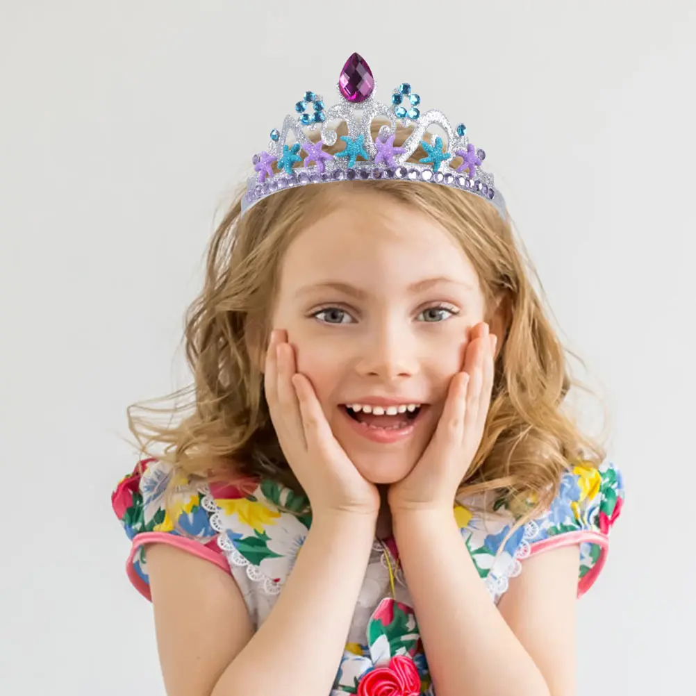 

3 шт., детская повязка на голову с короной, элегантная тиара для девочек, головной убор из нетканого материала, украшение для вечеринки, дня рождения, головной убор