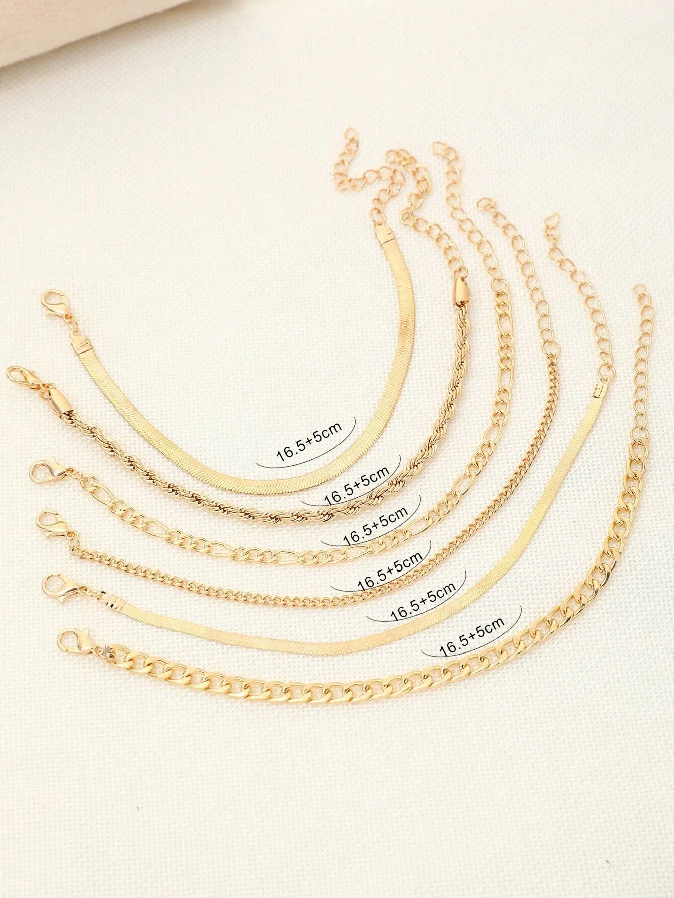 6pcs Punk Style Simple Cold Tone Chain Fashion Bracelet Set Suitable For Women's Daily Wear image 5
