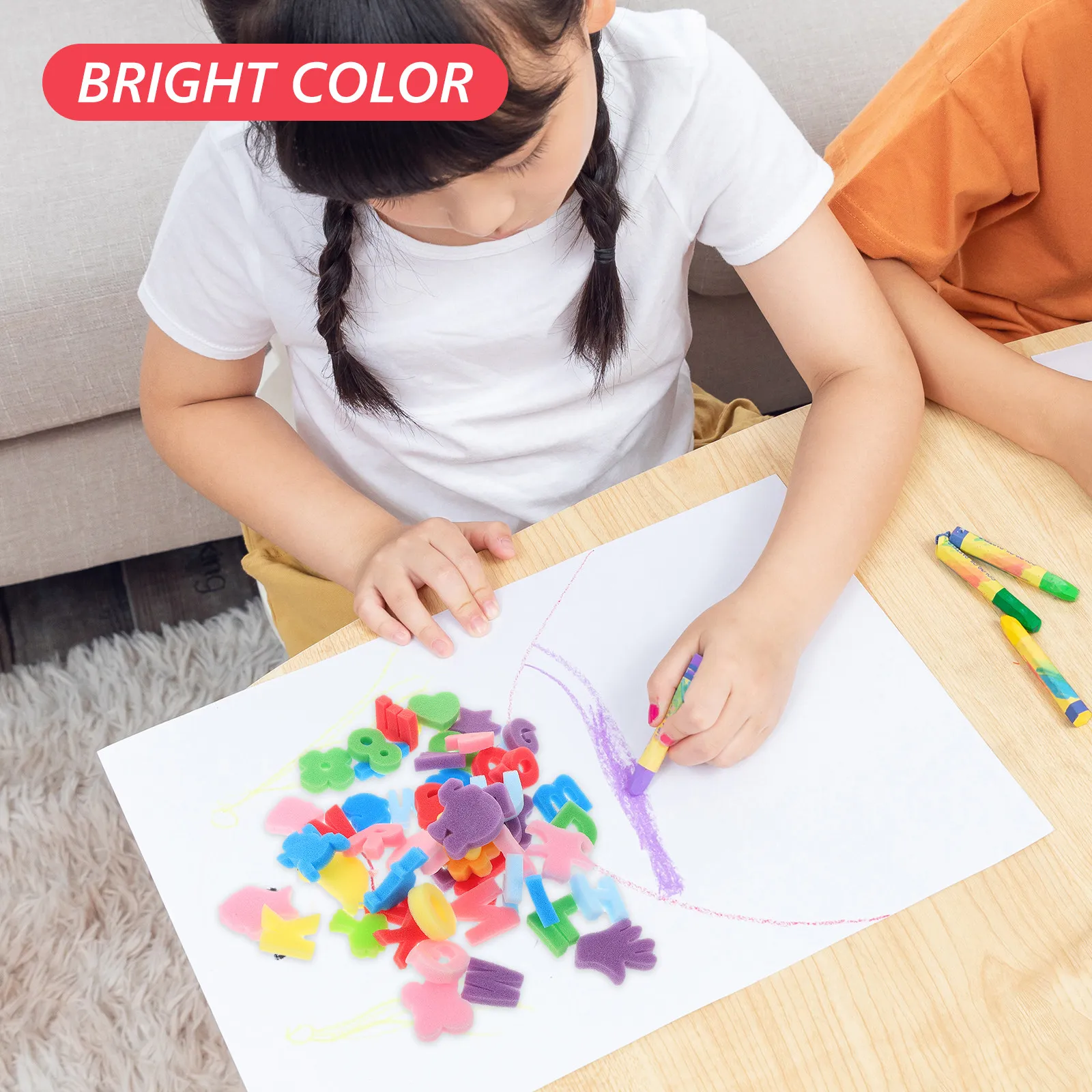 

1Set Sponge Painting Shapes for Children Alphabet Numbers Animal Patterns Creative Early Learning Colorful DIY Art Supplies
