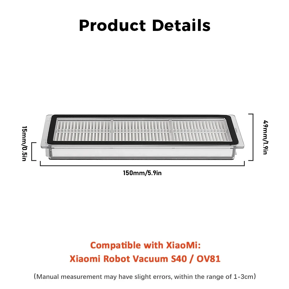 For Xiaomi S40 Pro/OV71GL / S40/OV81 Robot Vacuum Cleaner Consumables Hepa Filter Mop Cloth Main Side Brush Accessories Parts