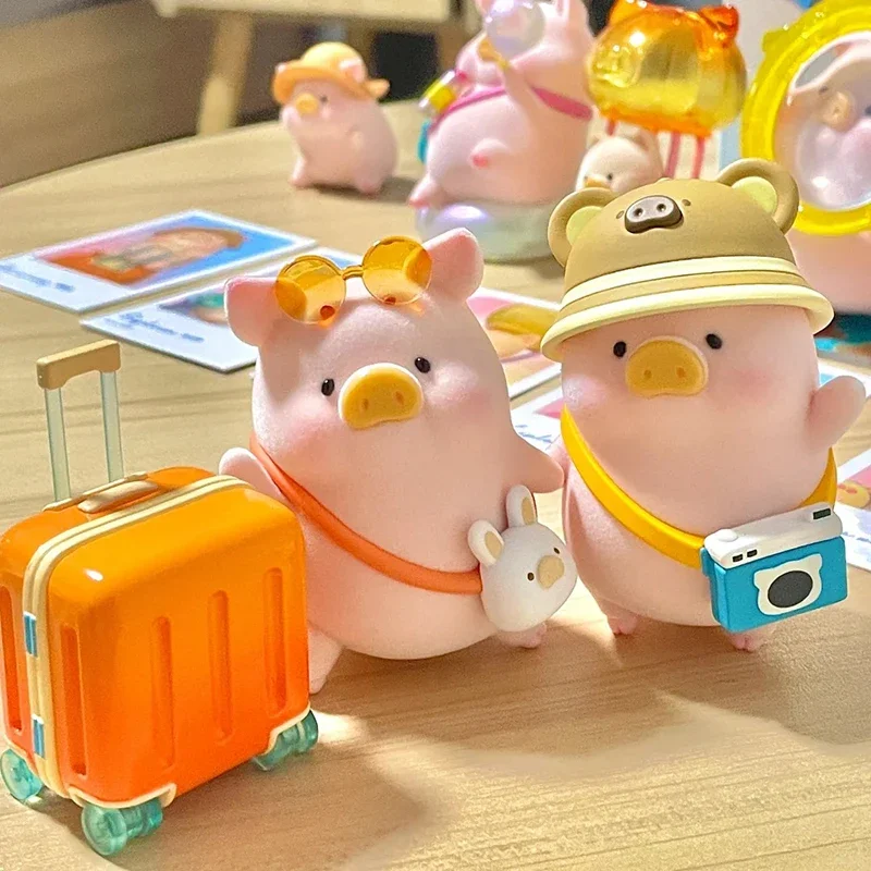 Lulu The Piggy Travel Series Blind Box Cute Piggy Anime Figure Model Mystery Box Room Ornament Collection Doll Toy Surprise Gift