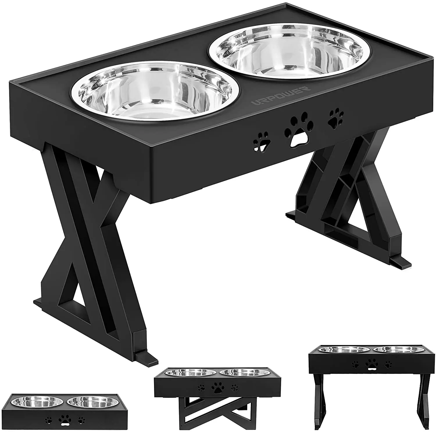 OKKPETS Wholesale Adjustable Raised Elevated Dog Feeder Spill-Proof Slow Pet Feed Puzzle Water Bowl for Medium