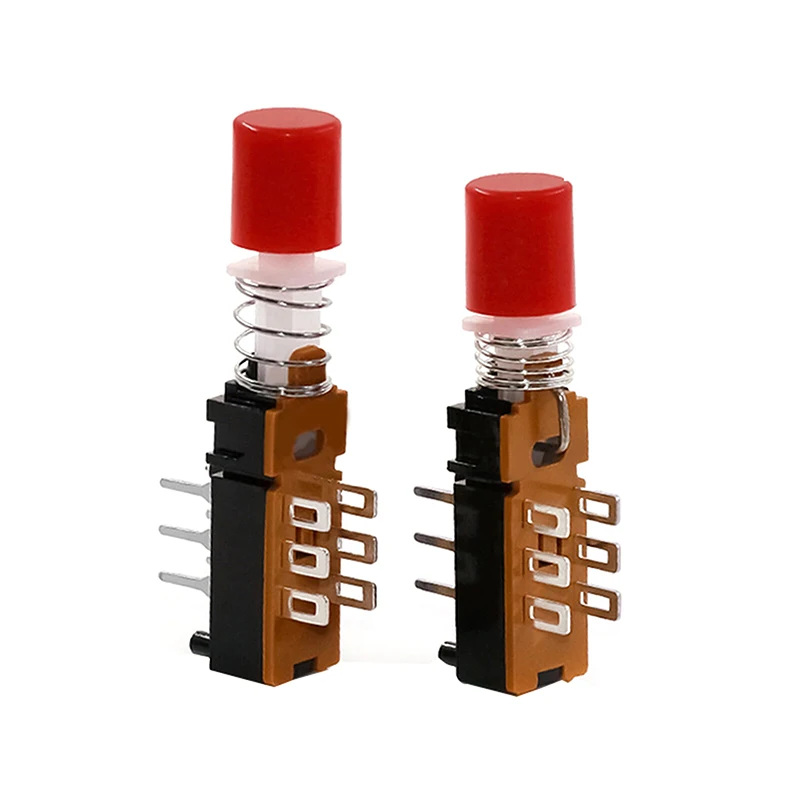 10 Pcs Button Piano Key Switch 6-Pin Linkage With/Without Lock Without Bracket Hole Connector With Cover