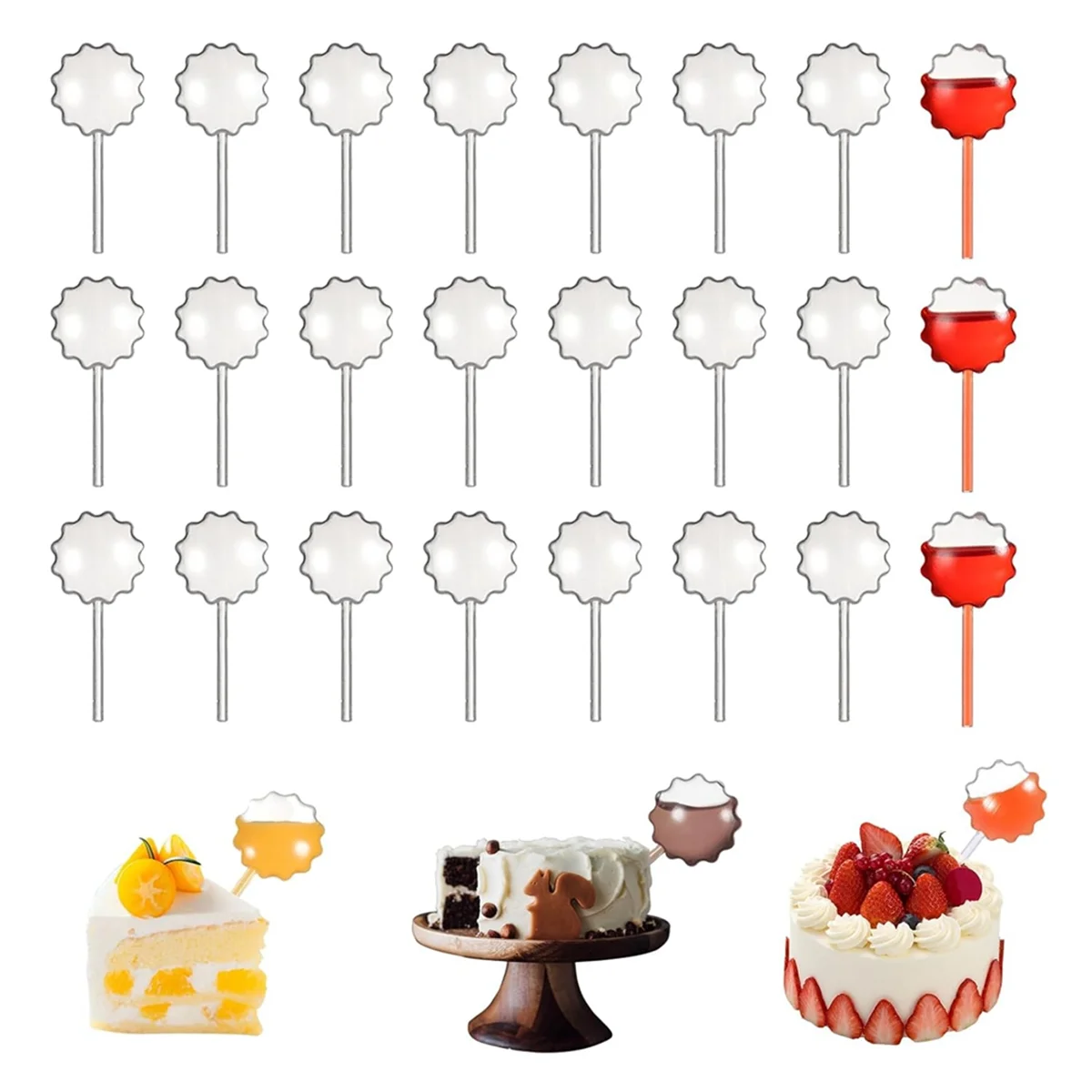 100 Piece Paper Cupcake and Jam Dropper Decoration Set, Plastic Eye Dropper, Dessert Pipette (Sunflower Shape)