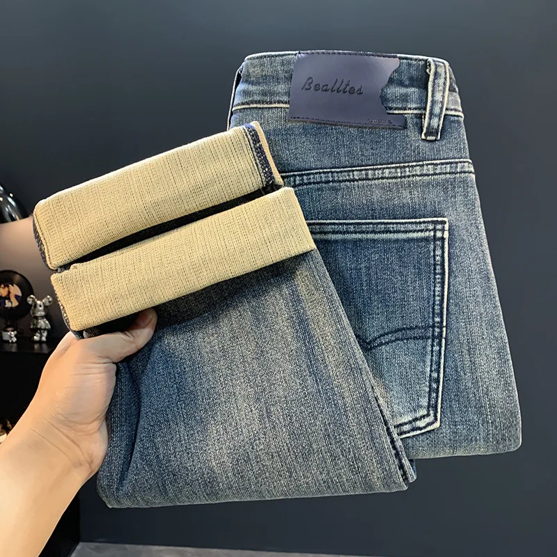 

Loose straight leg jeans men's 2025 autumn new style American high street trendy brand elastic versatile casual long pants