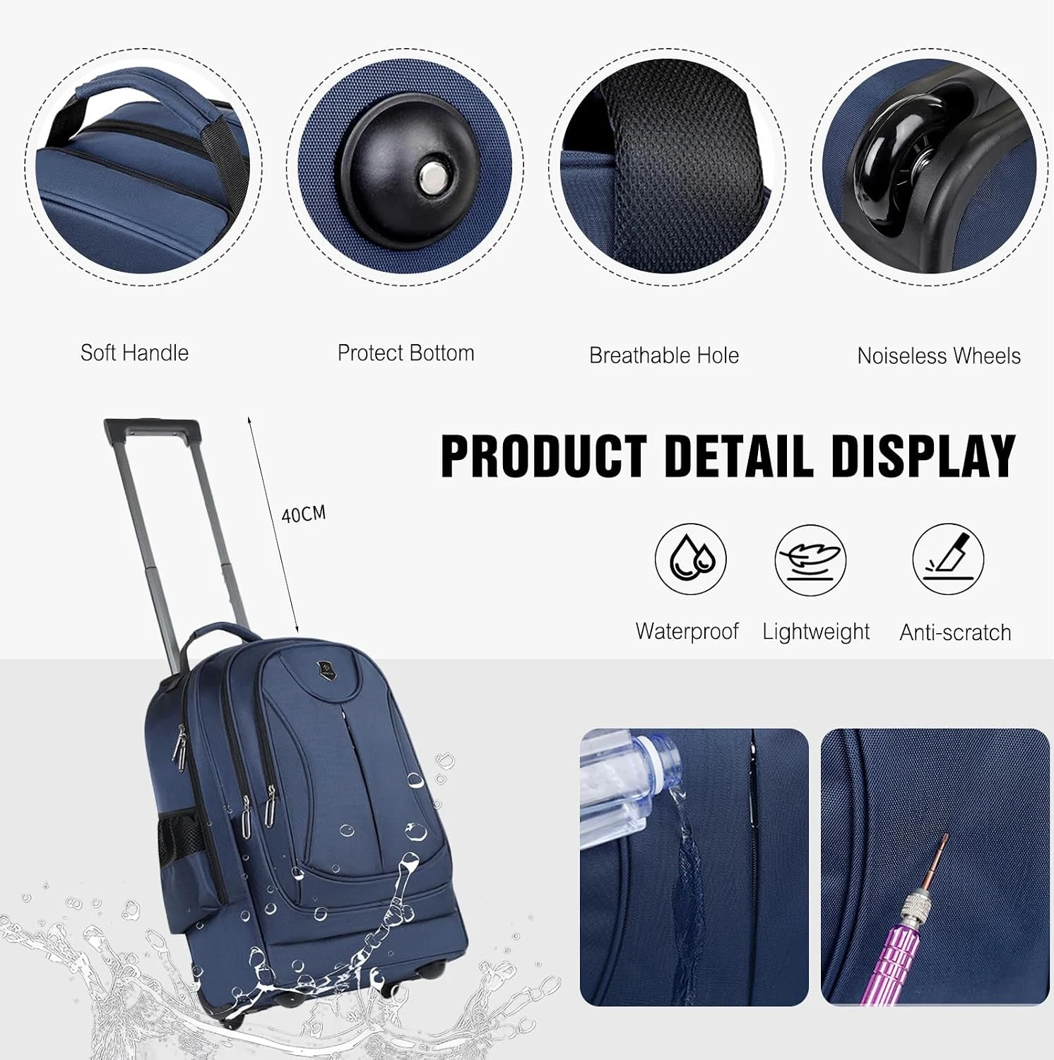 Ransel Perjalanan Multifungsi  - Foldable Rolling Luggage Bag ulasan dan harga