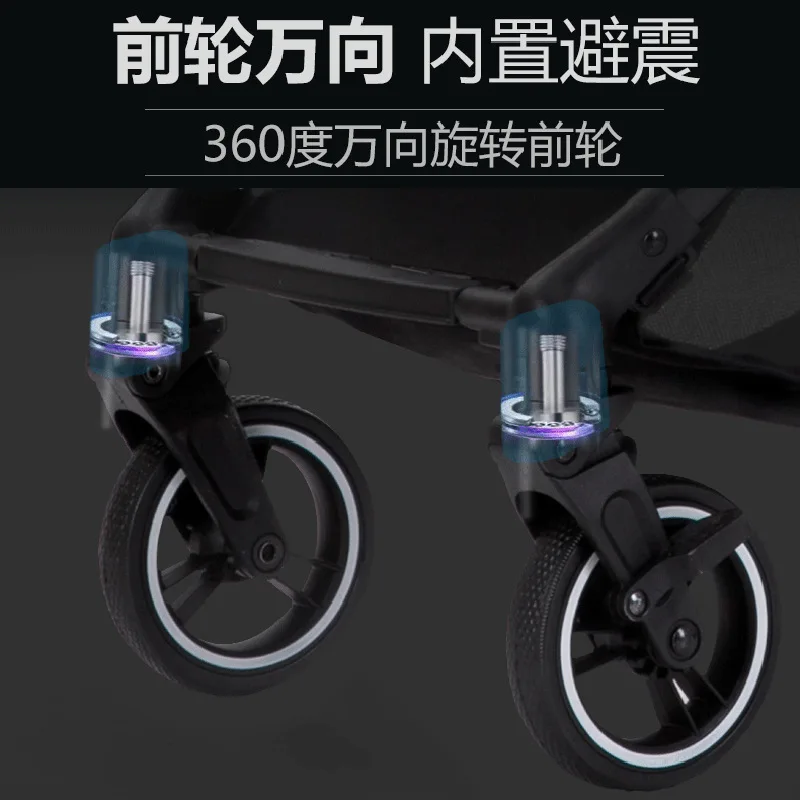 عربة أطفال خفيفة الوزن ممتصة للصدمات على كلا الاتجاهين، عربة أطفال قابلة للطي بعمر ثلاث سنوات بنقرة واحدة