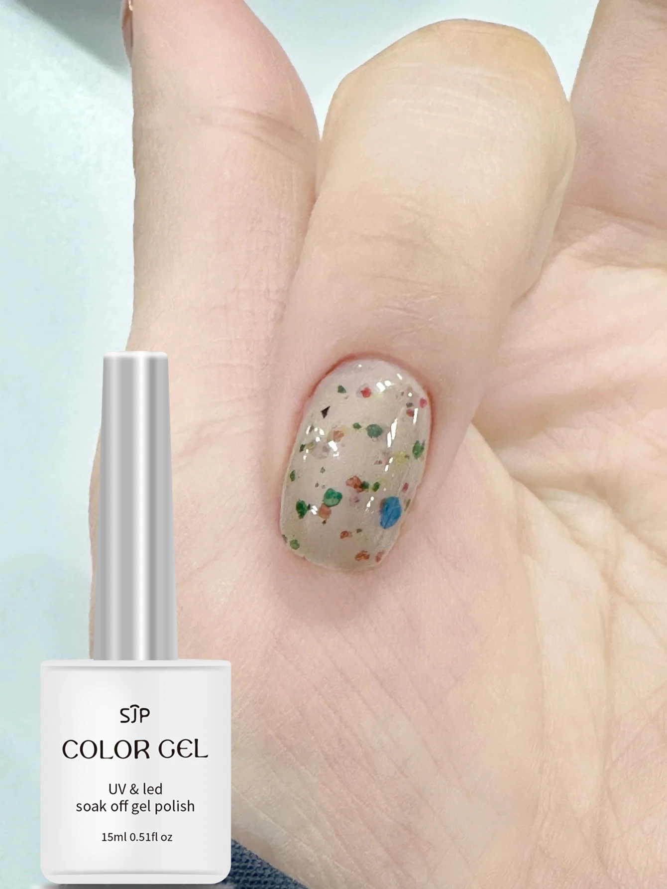 

15ML Easter Egg Shell Gel Nail Polish, Colorful Shell Chip Nail Polish, UV LED Peel Off, Semi-Permanent Varnish in Any Color Bas