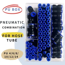 Boxed Pneumatic Fitting Straight Push Plastic Connector 4/6/8/10/12mm Trachea Connector PU Air Hose Tube PU4 PU6 PU8 PU10 PU12