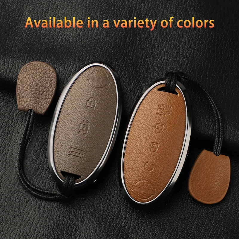 Nissan Key fob cover,Leather,Keychain Entry Smart Key Case Cover For Nissan Rouge/Maxima/Altima/Sentra/Murano L518 Metal