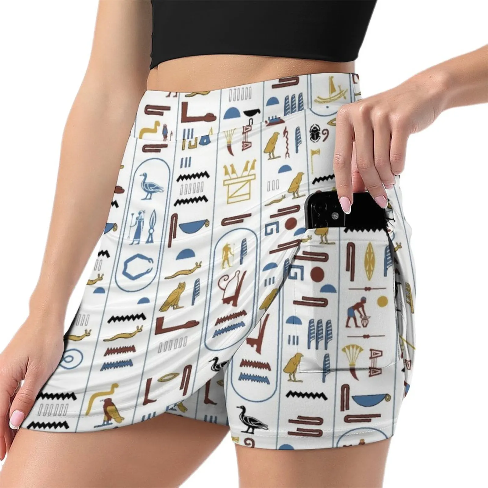 Pharaoh Hieroglyphs Ancient Civilization Egypt Mini Skirt Sexy mini skirt festival outfit women