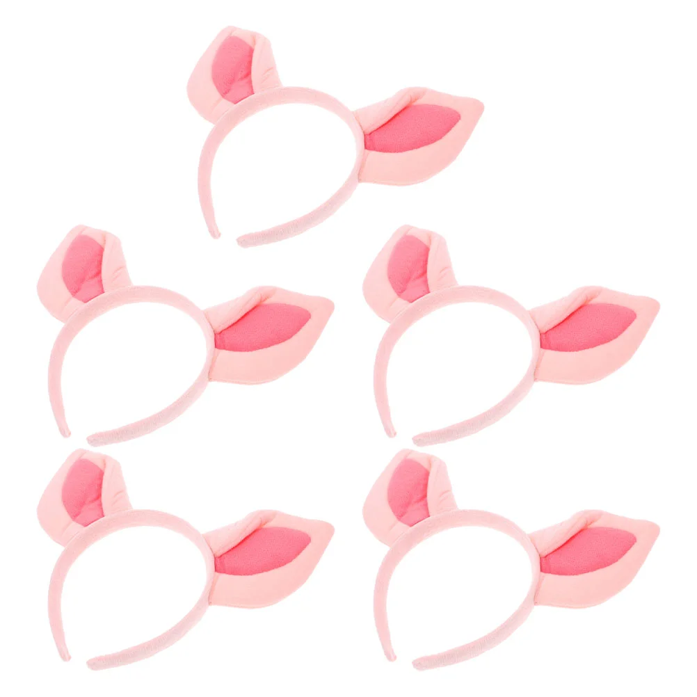 

5 Pcs Pig Ear Headband Animal Costume Decoration Cosplay Props Accessories Ears for