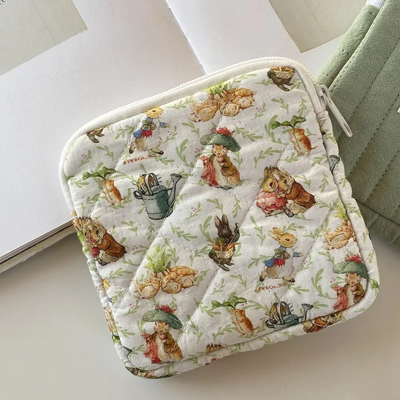 Cute Soft Square Cosmetic Bags Small Toiletry Makeup Organizer Travel Portable Tampon Headphone Card Coin Money Storage Bags