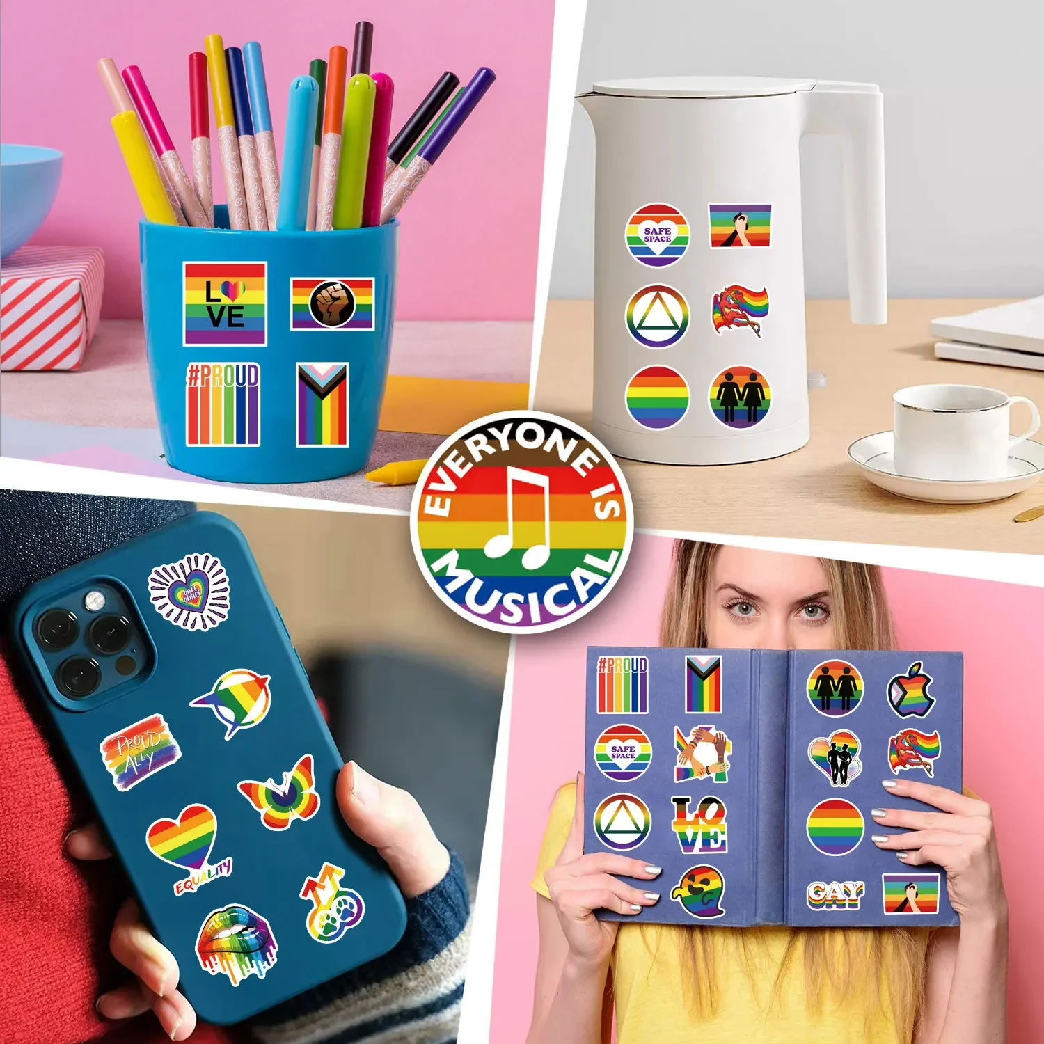 50/110 قطعة ملصقات موكب الفخر شخصية الإبداعية الديكور دراجة نارية خوذة سكيت مضحك الكتابة على الجدران ملصقات الشارات #6