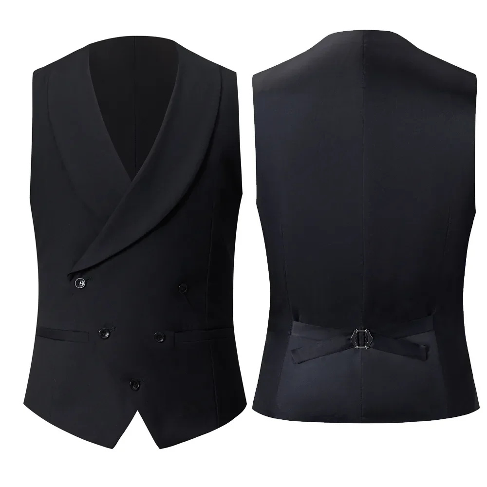 

2023 Autumn and Winter Fashion Casual European and American Men's Suit Vest Black