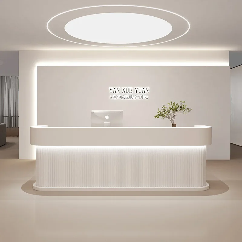 Simple beauty salon checkout page Simple clothing store Yoga studio Bar Kindergarten paint front desk Hotel reception desk