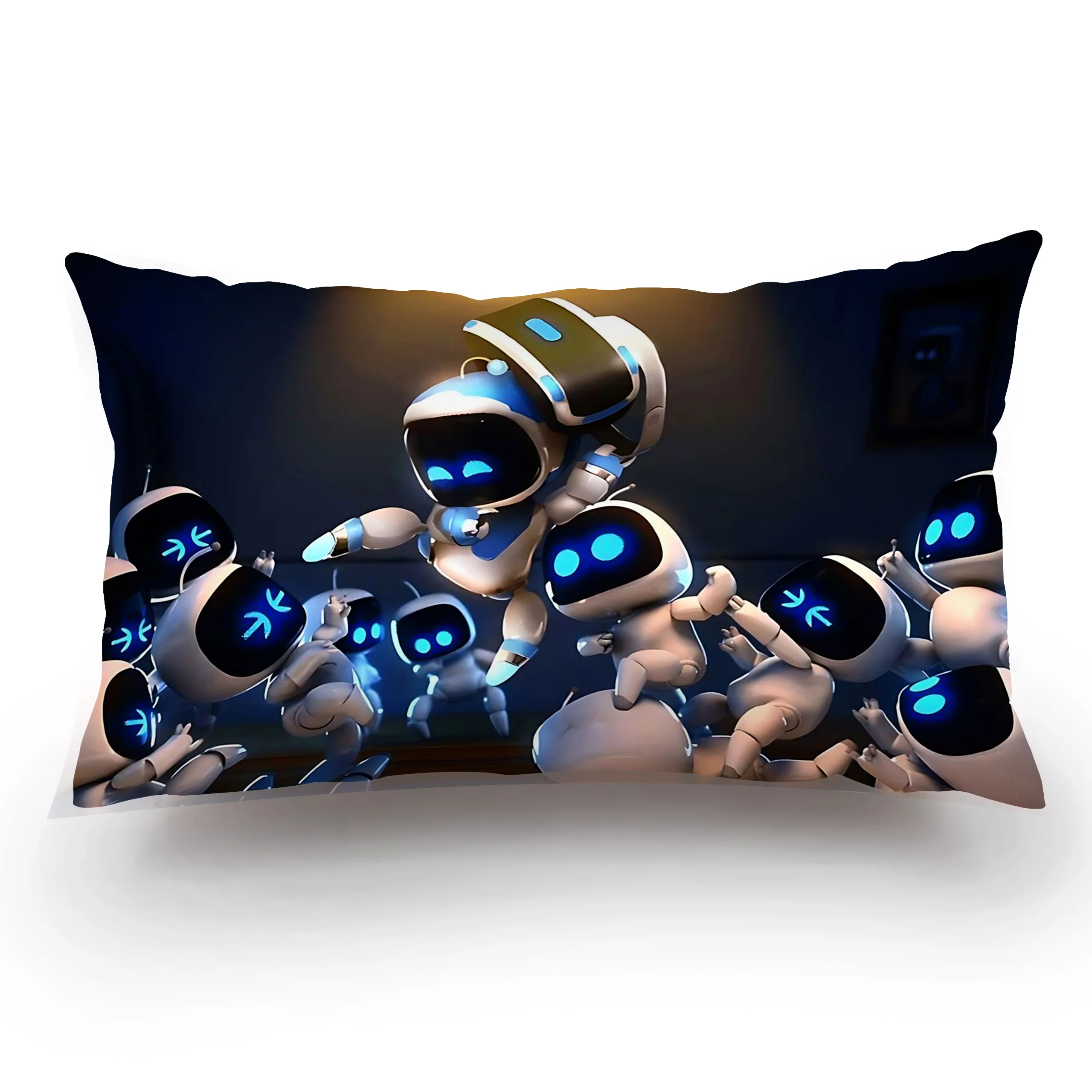 Capas de almofada astrobot dormir quadrado dos desenhos animados sofá decorativo casa dupla face impressão curta pelúcia bonito capa de almofada