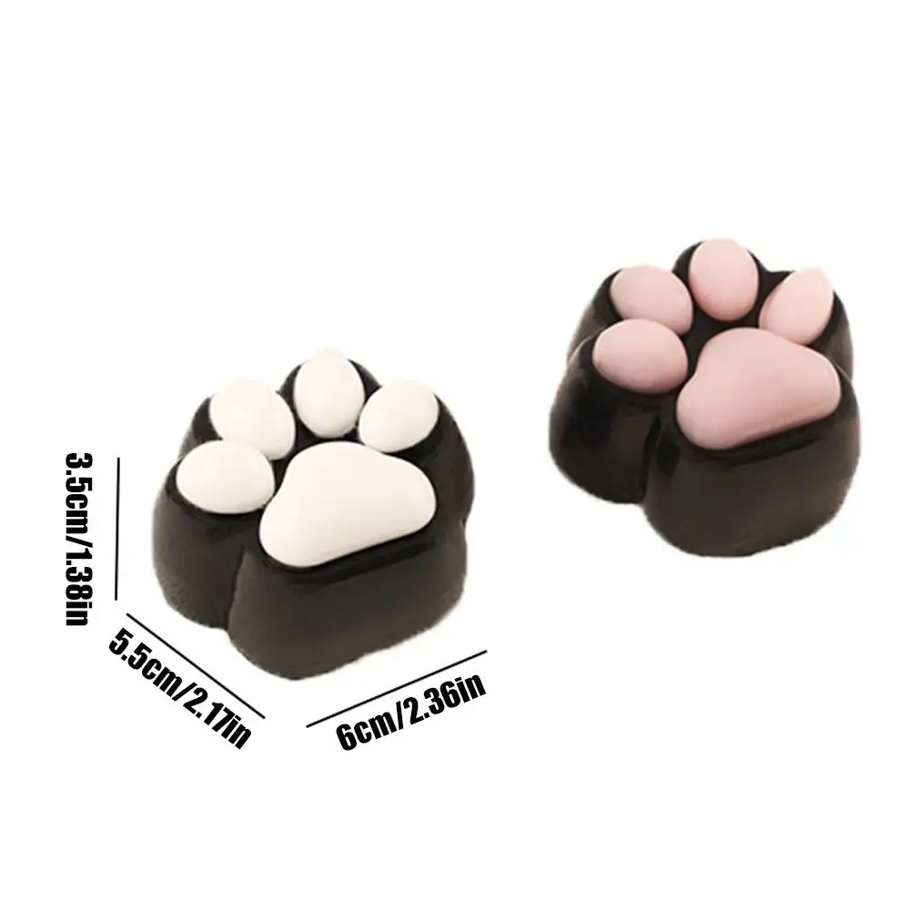 Plush Black Cat Paw Squeeze Toy Soft Silicone Sensory Toy Cartoon Fidget Toy 3D TPR Pinch Decompression Toy Funny Toys