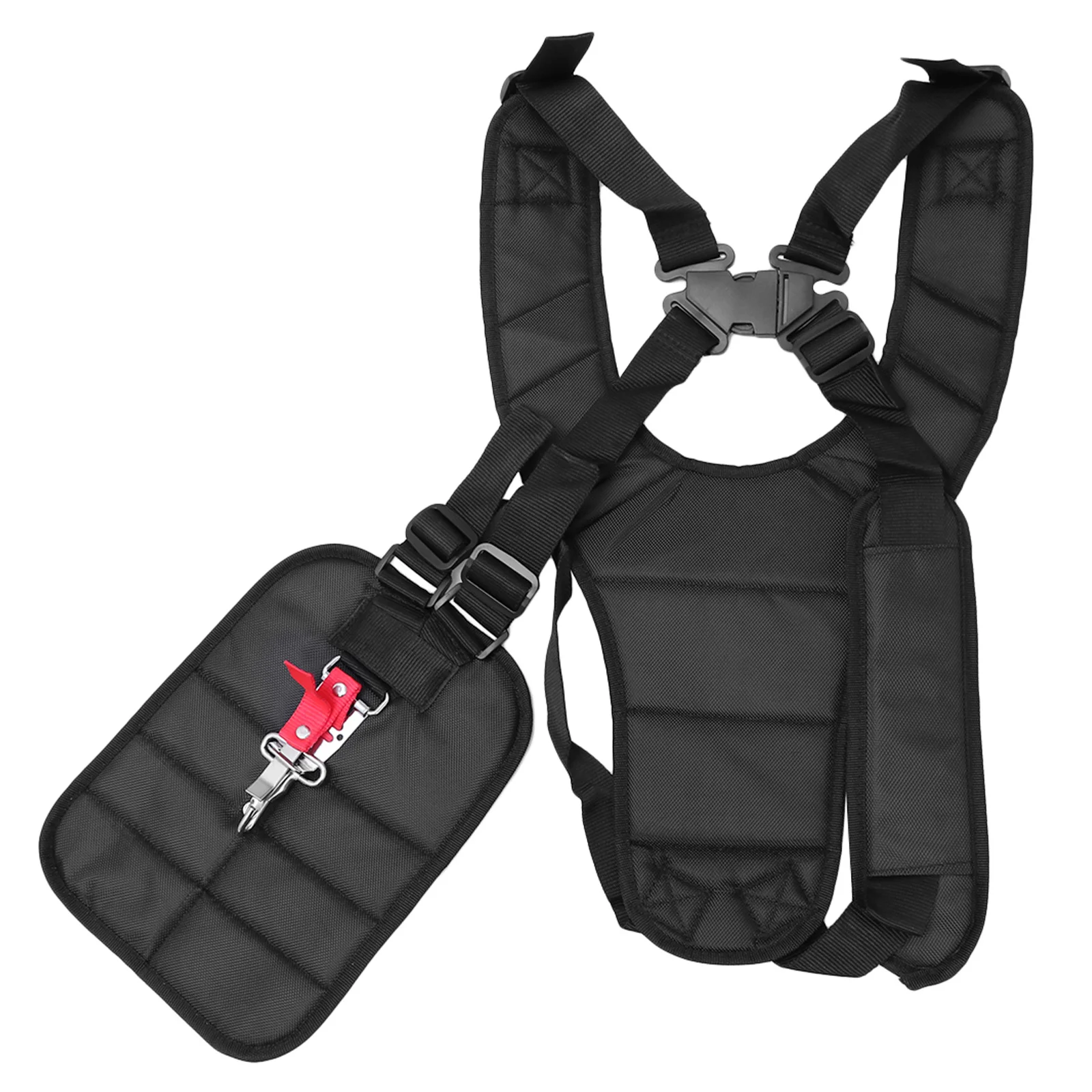 Sangle de harnais d'épaule Double universelle noire pour coupe gazon débroussailleuse ceinture de taille réglable Support confortable