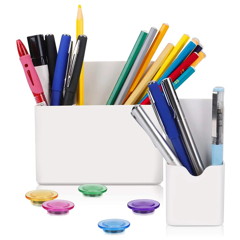 A1033Z~Magnetic Dry Erase Marker Holder,2 Pack Magnet Pen Pencil Cup Storage Holders Organizer for Whiteboard Desk