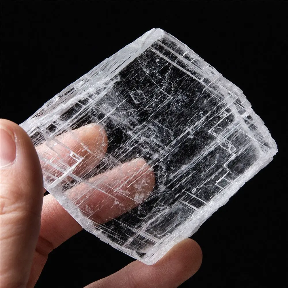 60-100g Natural Clear Selenite Slices Healing Crystals Reiki Gifts