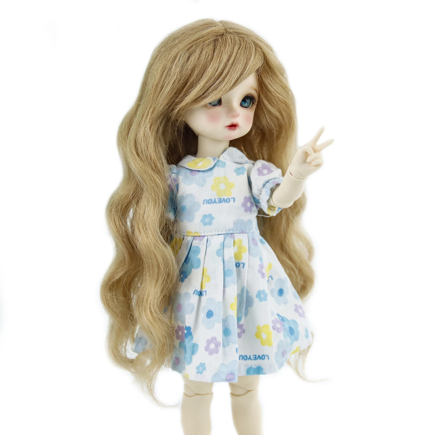 

New product 1/6 BJD Doll Wig long Curly Bangs Hair mohair Big Roll Cute Wig Doll Accessories For DIY BJD Doll