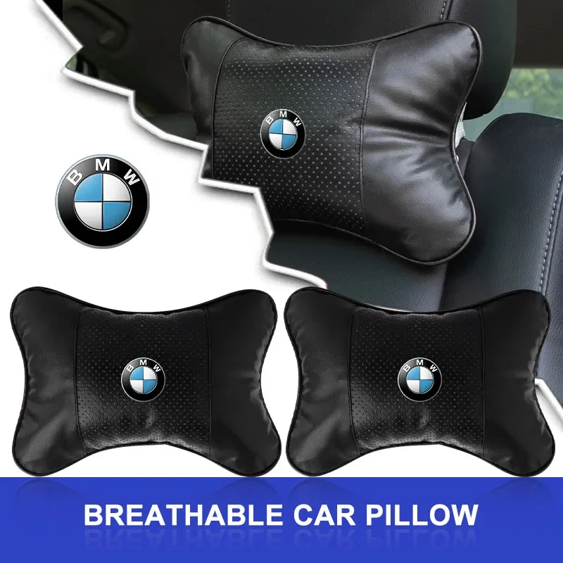 1/2Pcs Car Seat Headrest Auto Logo Neck Pillow Car Accessories For BMW M4 M8 5 Series E39 E60 E61 F10 F11 F07 G30 G31 G15 Z4 E89