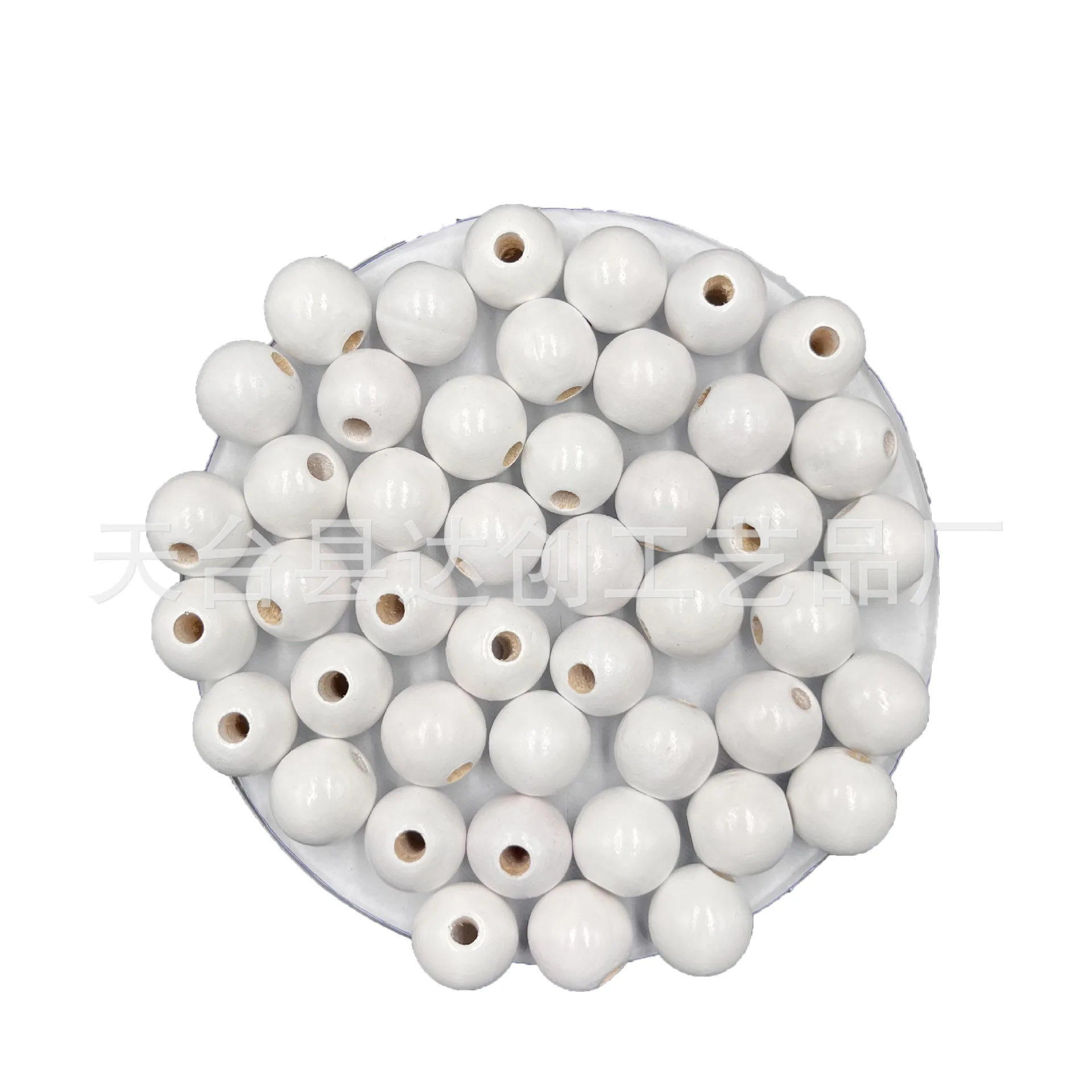 Christmas colored wooden beads hand necklace round wooden beads accessories simple handicrafts children DIY ball handmade toys