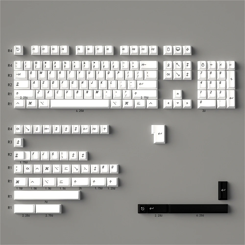 

Apple Wind Cherry PBT Keycaps 148 Keys Large Full Set Simple White for 60/80/87/98/104/108 Mechanical Keyboards