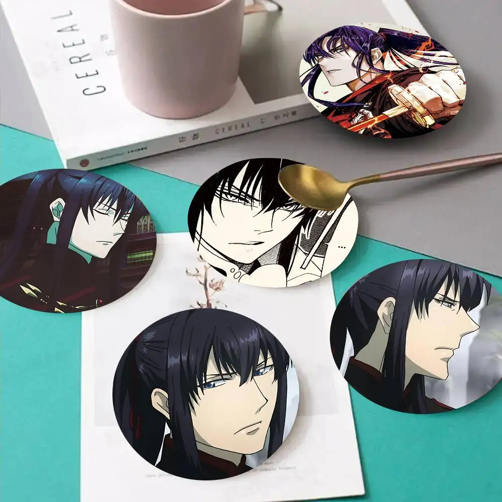 1pc Anime D.Gray-man Yu Kanda Wooden Coaster Colour Printing Cup Mat Home Desk Decoration Gifts
