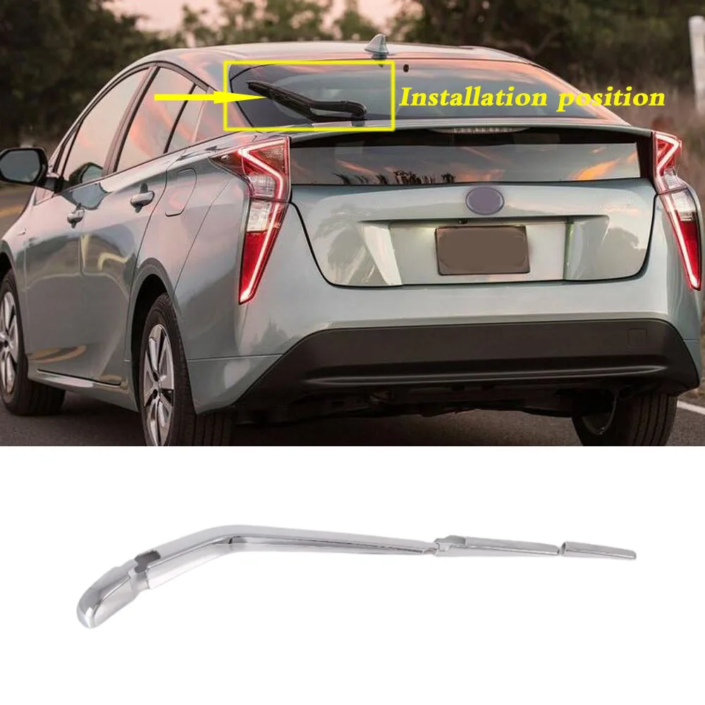 For Toyota Prius 2016 2017 2018 2019 Body Detector ABS Stick Rear Glass Wiper Nozzle Cover Frame Trim Tail Window Accessories