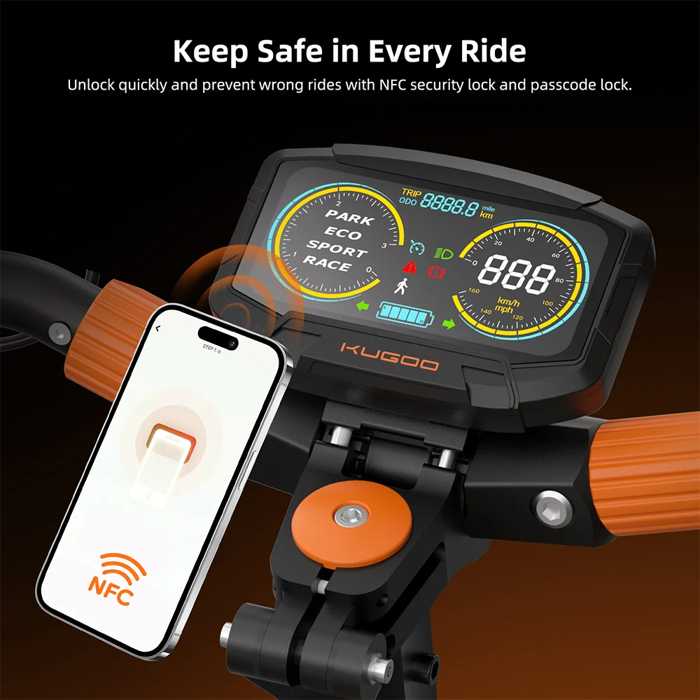 Kugoo Lx9+ E-Scooter 650W Motors 120K Max Load 65Km المدى المزدوج لمسافات طويلة المدى 6061 مادة سبائك الألومنيوم
