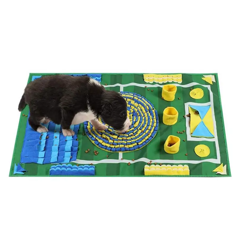 

Dog Sniffing Mat Dog Football-Themed Pet Mat Dog Puzzle Toys Enrichment Snuffle Activity Mat Interactive Play Encourages