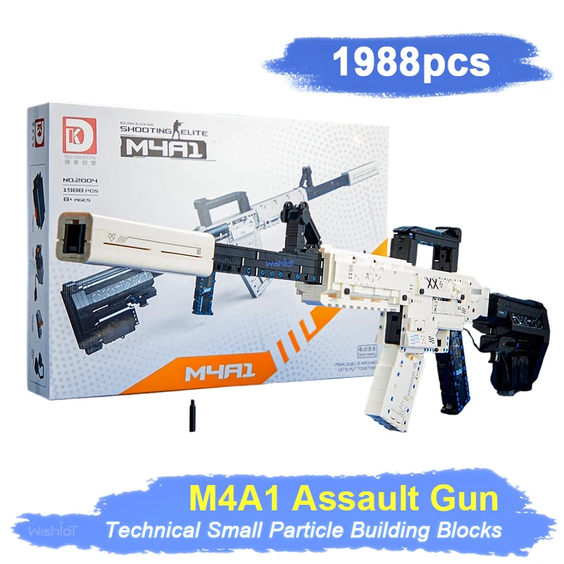 

Technical M4A1 Assault Rifle Model Gun Building Blocks with Motor Set Bricks Toys Gift For Children Kids