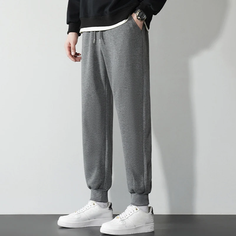 Athletic Running Trainning Sweatpants for Men Autumn Winter Fleece Lined Joggers Pants Casual Elastic Waist Drawstring Trousers
