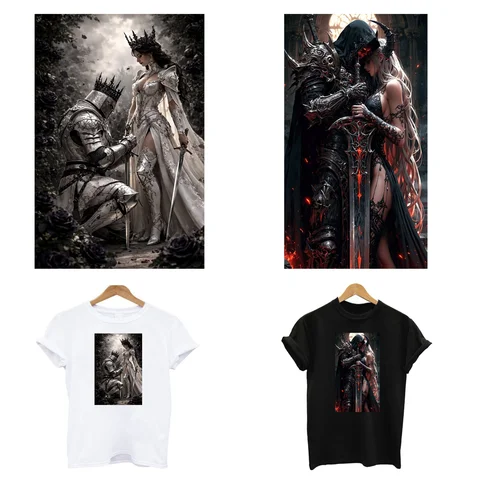Warrior Princess Iron On Heat-Transfer Patches Ironing For Clothing Custom T Shirt Thermal Stickers Accessories Thermoadhesive