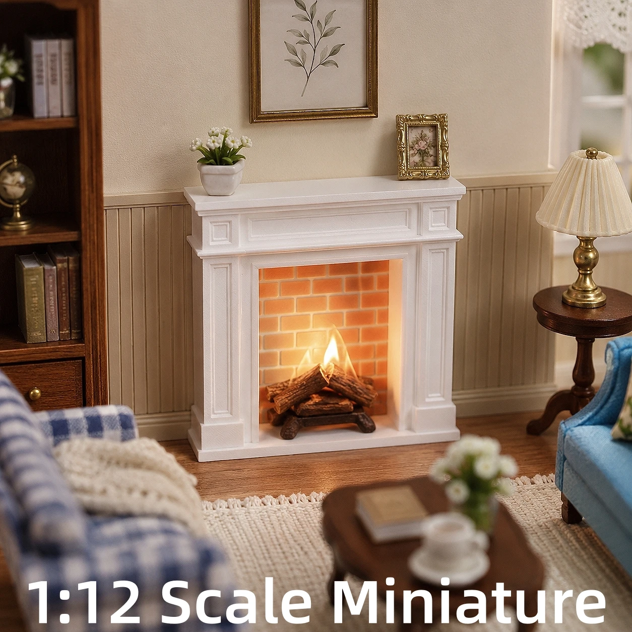 Dollhouse Furniture, Miniature Furniture, Dollhouse Miniature Models, 1:12 Scale American Country Style Fireplace, Pla Material, Not Made of Wood Classic Fireplace Design, Suitable for Decorating Scenes in Dollhouses, Living Rooms, and Bedrooms, Can Be Used as Miniature Home Decor, Collectible Models, and Scene Decorations, Creating a Warm and Exquisite Mini Home Space.
