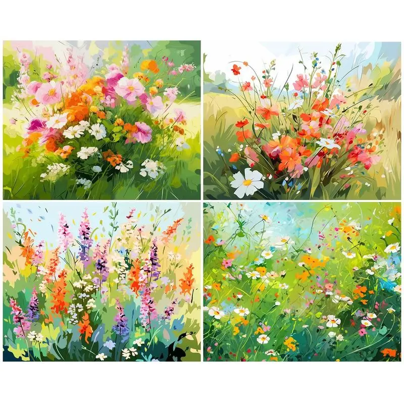 CHENISTORY Paint By Number Nature Landscape Kits Drawing On Canvas DIY Pictures By Number Flower HandPainted Gift Home Decor