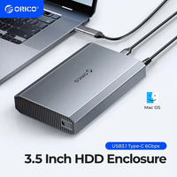 ORICO HDD Case 2.5/3.5 Inch Hard Drive Enclosure USB3.1 Type-C External HDD Case Aluminum Alloy & ABS with 12V2A Power Adapter