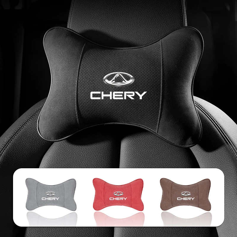 Encosto de cabeça de camurça para carro, suporte para pescoço, acessórios de assento automático para chery tiggo 5 2 3 7 8 pro 5x 3x qq fulwin face arrizo a1 a3 a5 t11