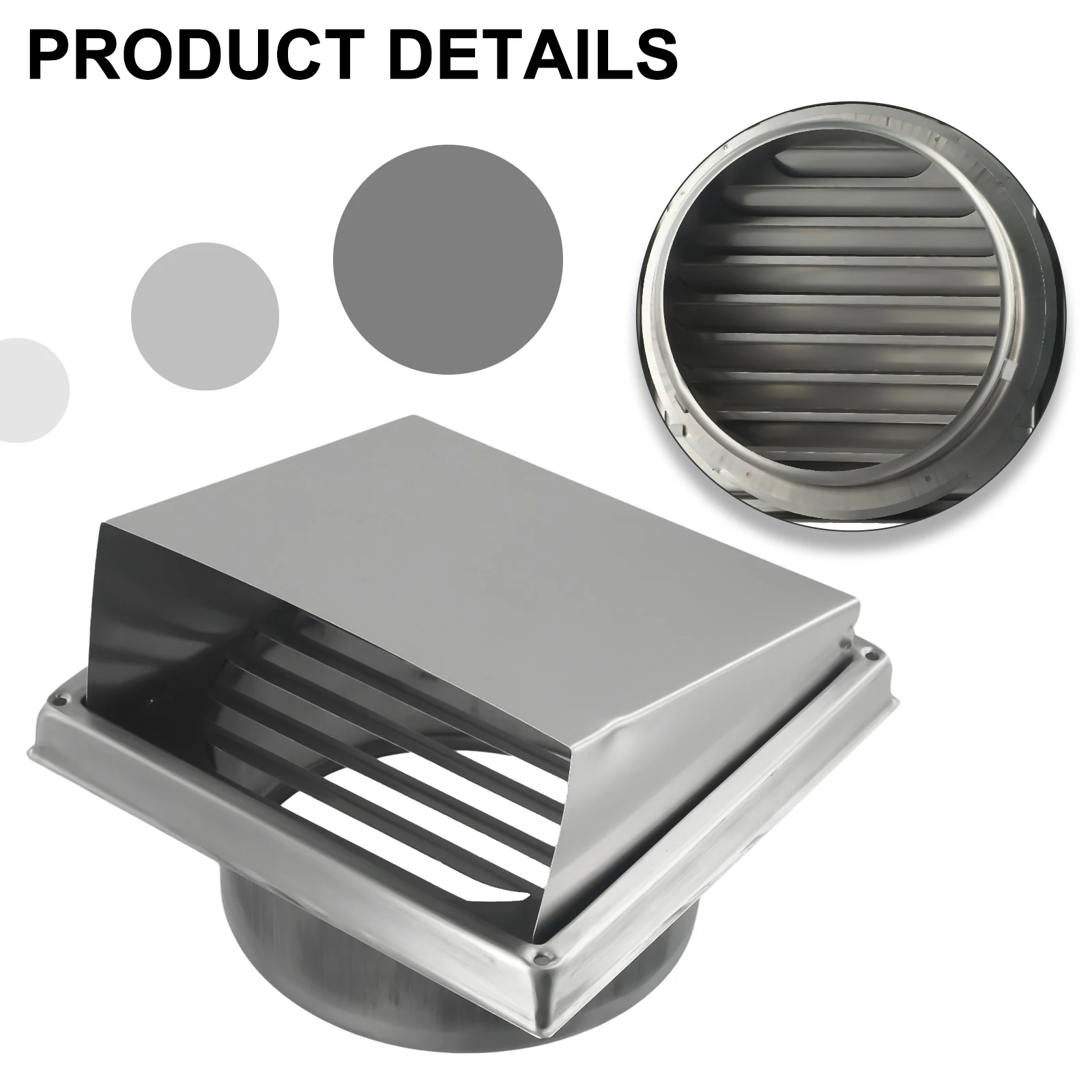 

184*145MM Stainless Steel Vents Exterior Wall Rain Cap 150mm External Wall Vent Metal Cover Exhaust Grille HVAC System Accessory