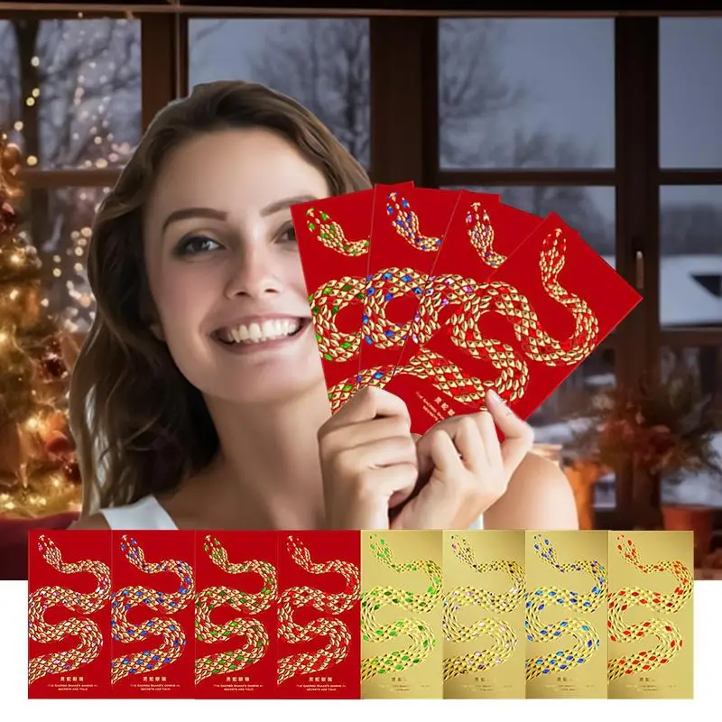 2025 Chinese Red Envelopes Year Of The Snake New Year Red Lucky Money Packets For Spring Festival Spiritual Snake Presents Ruili