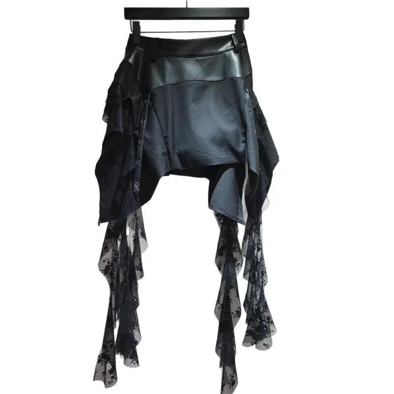 

2026 Summer New Women's Irregular Mushroom Edge High Waist Versatile Leg Show Long Half length Skirt