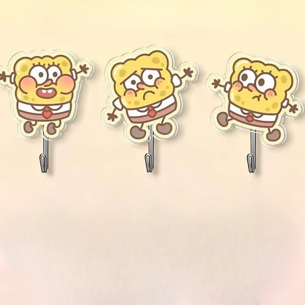 SpongeBob & Patrick Cute Cartoon Adhesive Hooks (No-Drill) for Kitchen & Bathroom - Great Gift Idea