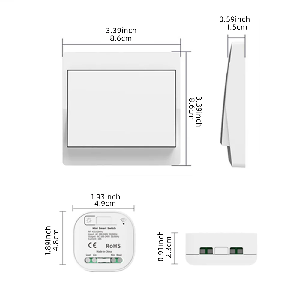 Interruptor Sem Fio Auto-alimentado, Controle Remoto Doméstico, Botão, On Off Wall Interruptor de Luz, Sem Bateria, À Prova D' Água