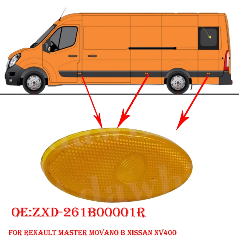 ZXD-261B00001R Side Marker Lamp Amber 261B00001R 26180-00Q0A For Renault Master Movano B Nissan NV400