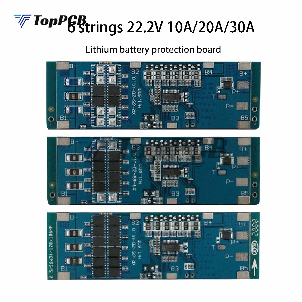 Balanced 6S BMS 10A 20A 30A 22.2V Li-ion Lithium 18650 Charge Board Short Circuit Protection Equalizer Function For Massager